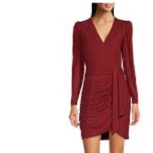 Alex Marie Deep Red Long Sleeve Dress